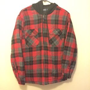 Plaid jacket with hood